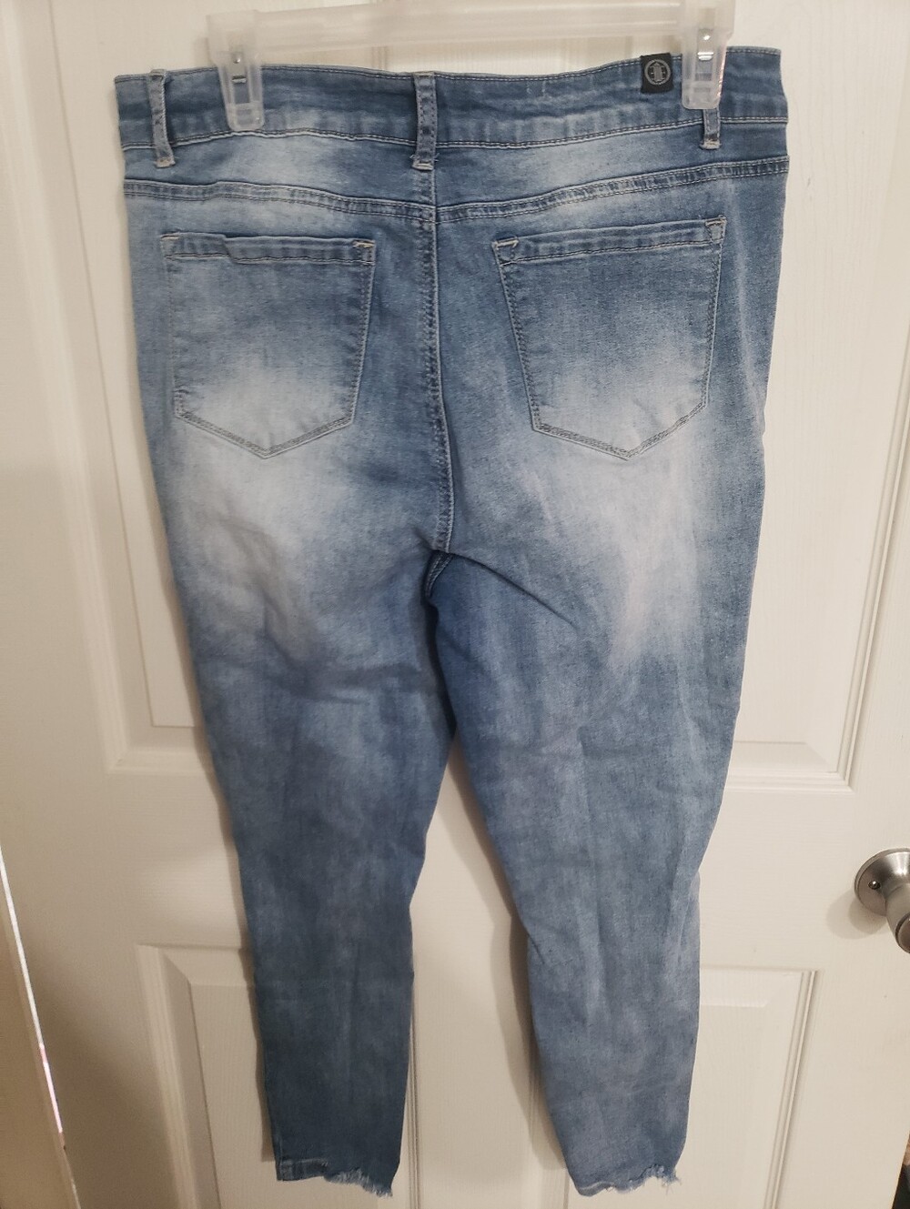 Size 16 Stretch Light Blue Distressed Women’s Jeans - Picture 2 of 2
